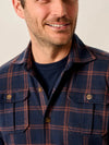 Judah Stretch Knit Flannel Lodge Shirt in Coffee