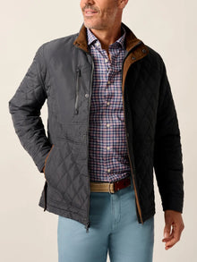  Juno Quilted Snap Jacket in Dark Grey