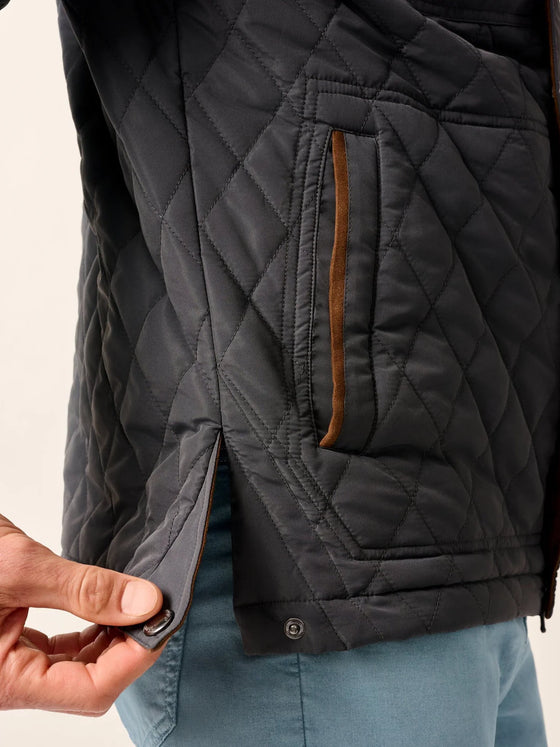 Juno Quilted Snap Jacket in Dark Grey