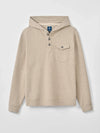 Johnnie-O Button Henley Hoodie in Cream