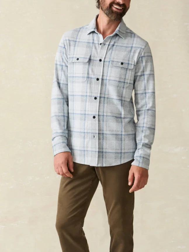  Faherty Brand Legend Sweater Shirt in Maine Sky PLaid