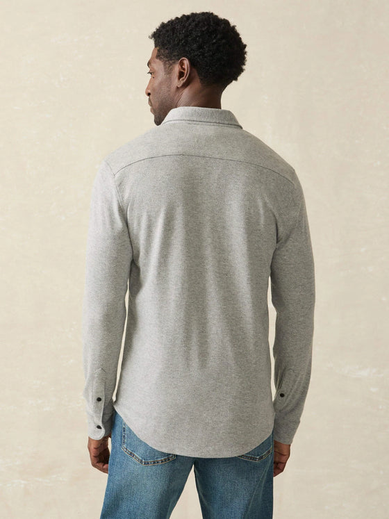 Faherty Brand Legend Sweater Shirt in Fossil Grey Twill