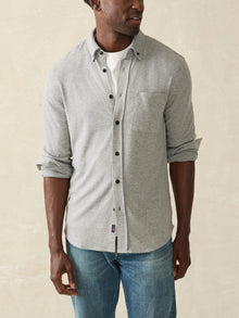  Faherty Brand Legend Sweater Shirt in Fossil Grey Twill