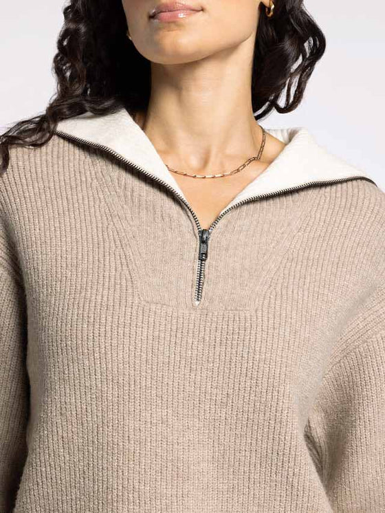 Thread & Supply Celia Pullover in Taupe Heather