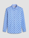 Bugatchi Jimmy Double-Sided Leaf & Diamond OoohCotton® Shirt in Air Blue