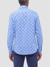 Bugatchi Jimmy Double-Sided Leaf & Diamond OoohCotton® Shirt in Air Blue