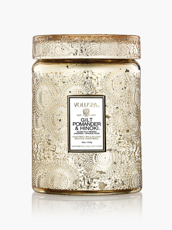 Voluspa Gilt Pomander & Hinoki Candle