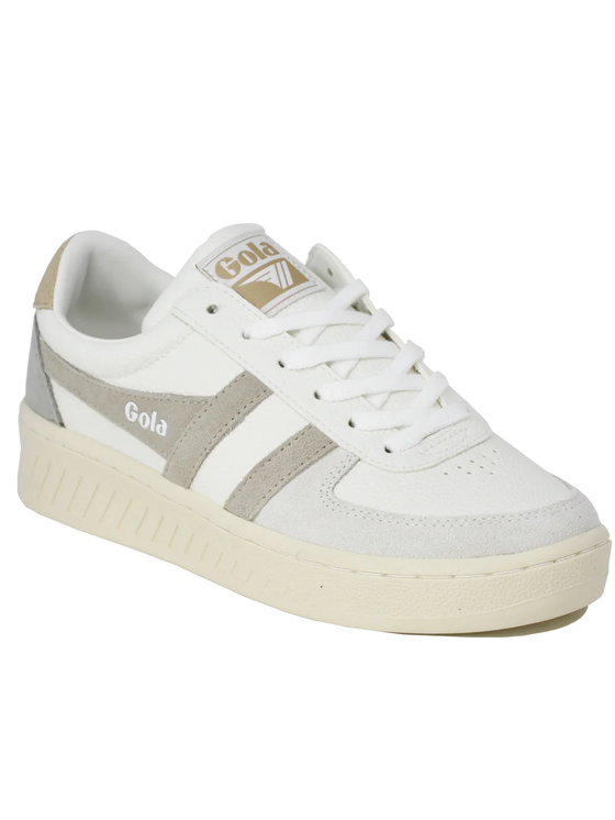 Gola Grandslam Women's Trident Sneakers White/Feather Grey/Oat