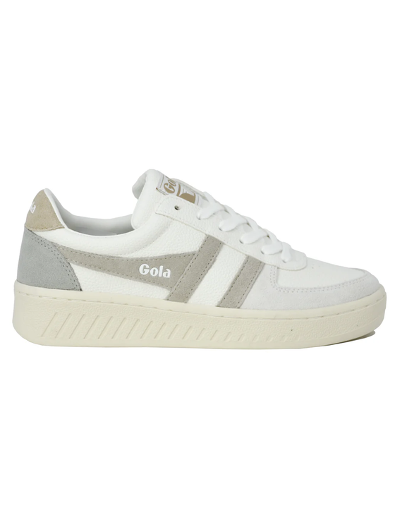 Gola Grandslam Women's Trident Sneakers White/Feather Grey/Oat