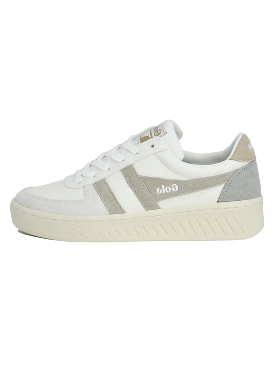 Gola Grandslam Women's Trident Sneakers White/Feather Grey/Oat