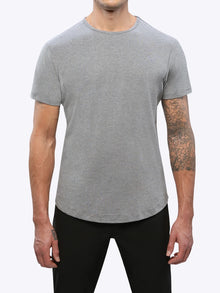  AO Curve-Hem Tee in Heather Grey