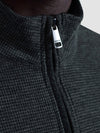 Bugatchi Houndstooth Performance Quarter Zip in Black