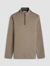 Bugatchi Houndstooth Performance Quarter Zip in Taupe