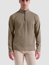 Bugatchi Houndstooth Performance Quarter Zip in Taupe