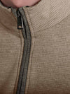 Bugatchi Houndstooth Performance Quarter Zip in Taupe