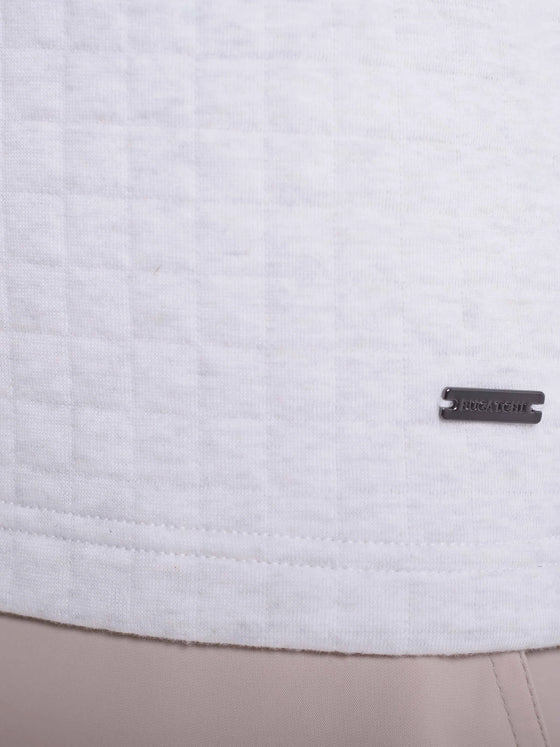 Bugatchi Heathered Waffle Knit Quarter Zip in Chalk