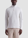 Bugatchi Heathered Waffle Knit Quarter Zip in Chalk