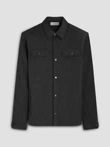  Bugatchi Soft Touch™ Performance Melange Knit Shirt in Black