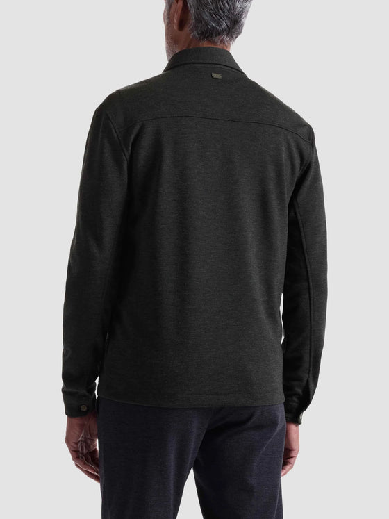 Bugatchi Soft Touch™ Performance Melange Knit Shirt in Black