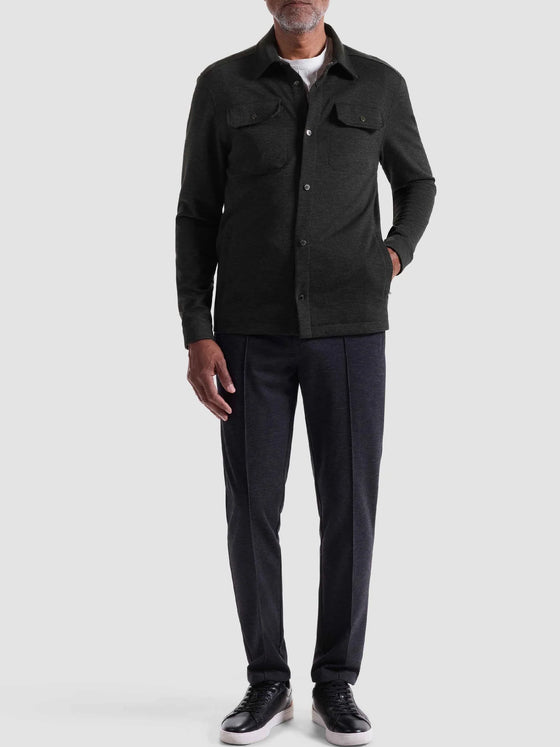 Bugatchi Soft Touch™ Performance Melange Knit Shirt in Black