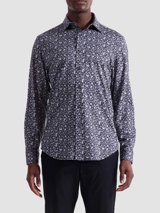 Bugatchi James Floral OoohCotton® Shirt in Black