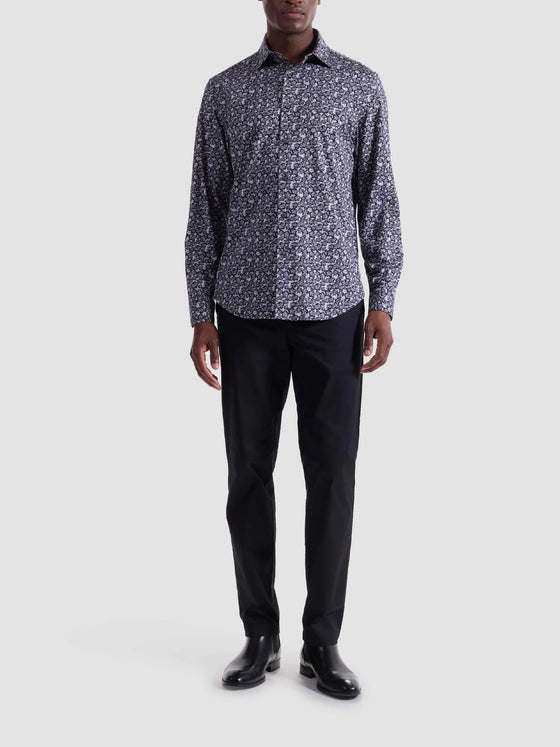 Bugatchi James Floral OoohCotton® Shirt in Black