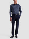 Bugatchi James Mini Grid OoohCotton® Shirt in Navy