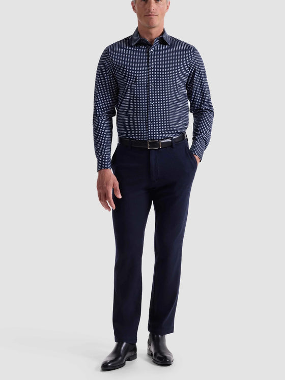Bugatchi James Mini Grid OoohCotton® Shirt in Navy