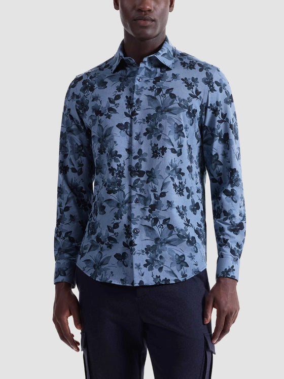 Bugatchi James Floral OoohCotton® Shirt in Cobalt