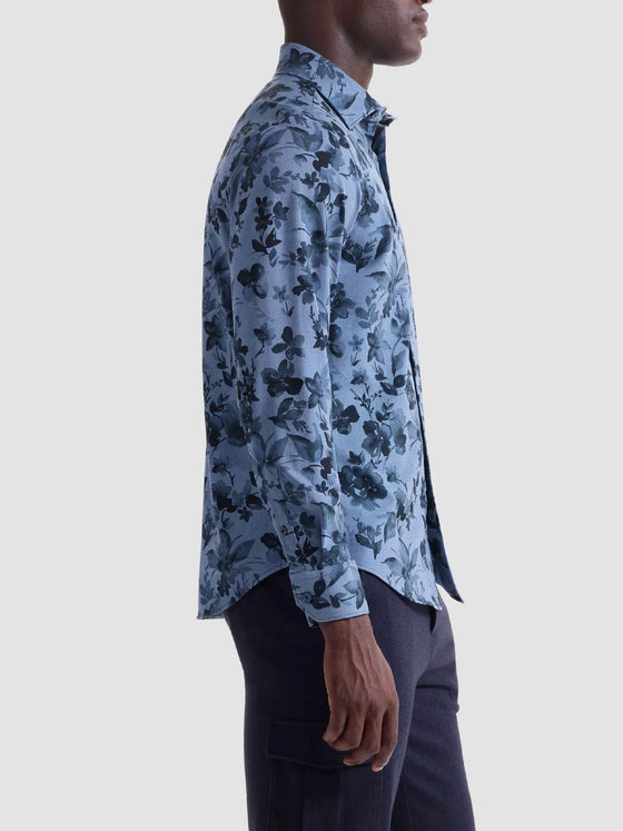 Bugatchi James Floral OoohCotton® Shirt in Cobalt