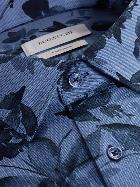 Bugatchi James Floral OoohCotton® Shirt in Cobalt