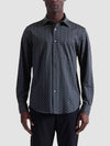 Bugatchi Jimmy Double-Sided Floral & Chevron OoohCotton® Shirt in Anthracite