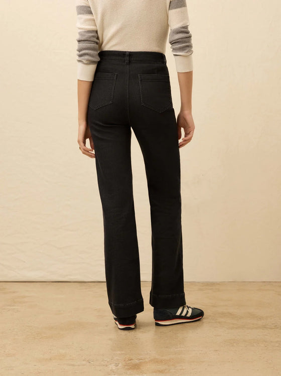 Faherty Brand Stretch Terry Patch Pocket Pant in Onyx Black