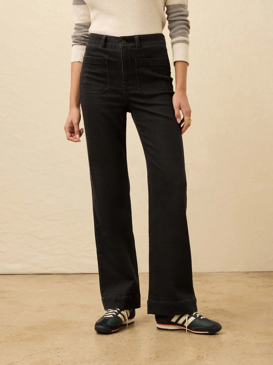 Faherty Brand Stretch Terry Patch Pocket Pant in Onyx Black