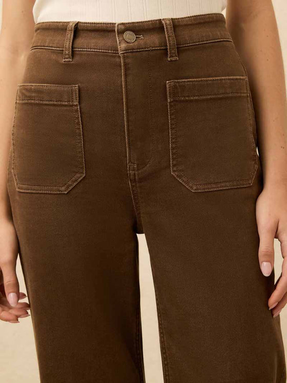 Faherty Brand Stretch Terry Patch Pocket Pant in Walnut