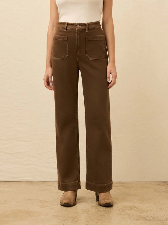 Faherty Brand Stretch Terry Patch Pocket Pant in Walnut