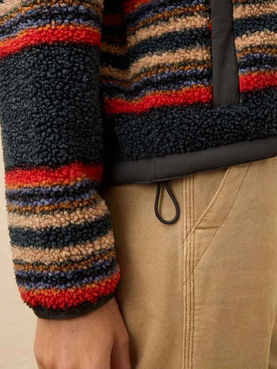 Faherty Brand Fireside Fleece Pullover in Fireside Stripe