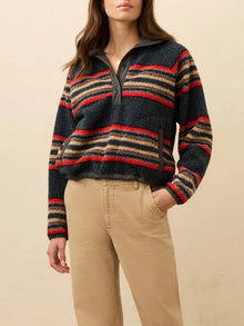  Faherty Brand Fireside Fleece Pullover in Fireside Stripe
