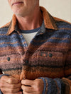 Faherty Brand Range Fleece CPO in Autumn Horizon Stripe snap button