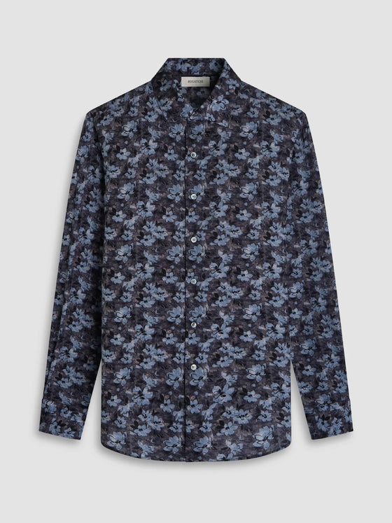 Bugatchi Julian Floral Shirt in Truffle