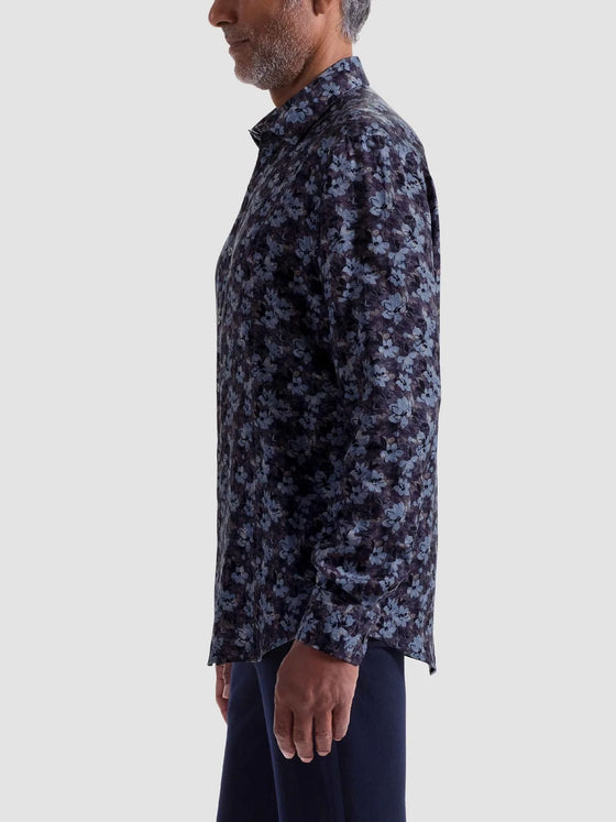 Bugatchi Julian Floral Shirt in Truffle