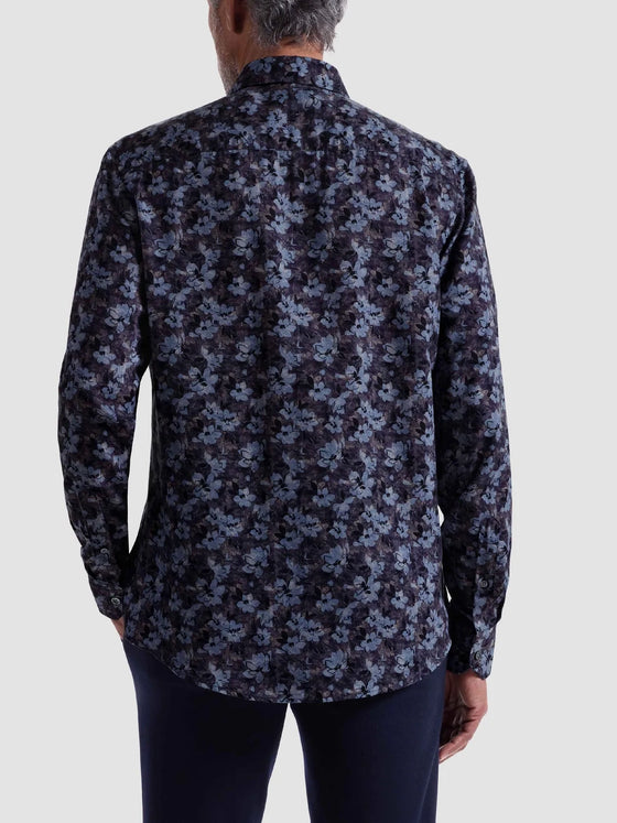 Bugatchi Julian Floral Shirt in Truffle