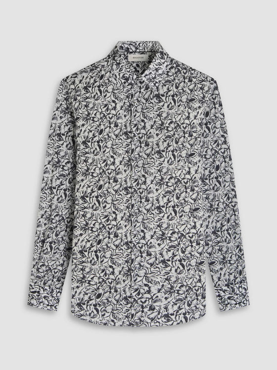 Bugatchi Julian Floral Shirt in Black