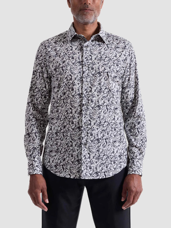 Bugatchi Julian Floral Shirt in Black