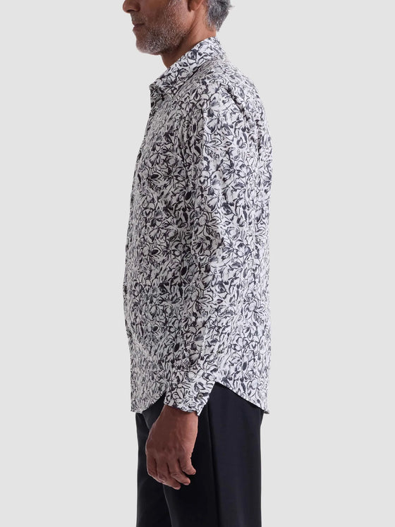 Bugatchi Julian Floral Shirt in Black