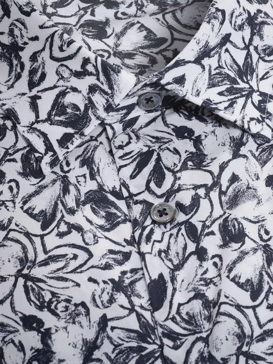 Bugatchi Julian Floral Shirt in Black