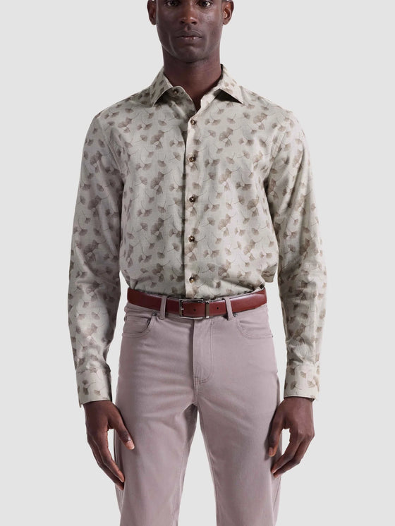Bugatchi Axel Floral Shirt in Sand