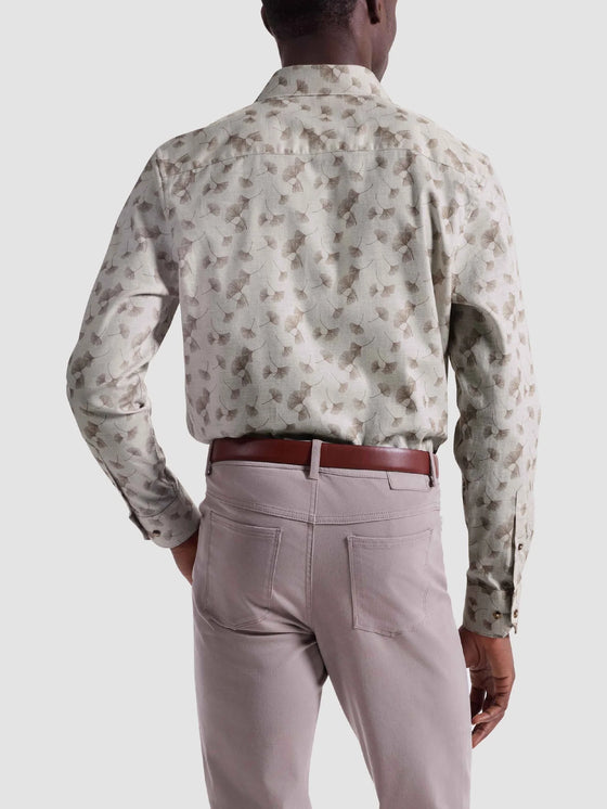 Bugatchi Axel Floral Shirt in Sand
