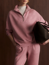 Varley Hawley Half Zip Sweat in Rose Marl