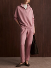 Varley Hawley Half Zip Sweat in Rose Marl
